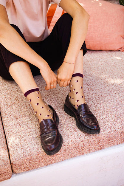 Chaussettes Transparentes Coeurs - Atelier St Eustache