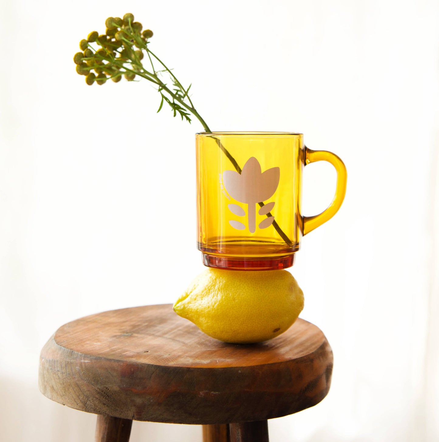 Set de 4 Mugs en Verre Rétros Vermeils Fleurs - Duralex