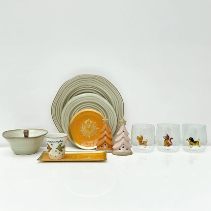 Set de 6 Assiettes à Dessert en Verre "Ex-Voto" Coeur - Opjet