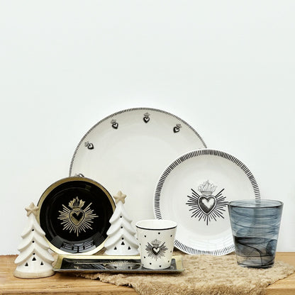 Set de 6 Assiettes à Dessert en Verre "Ex-Voto" Coeur - Opjet