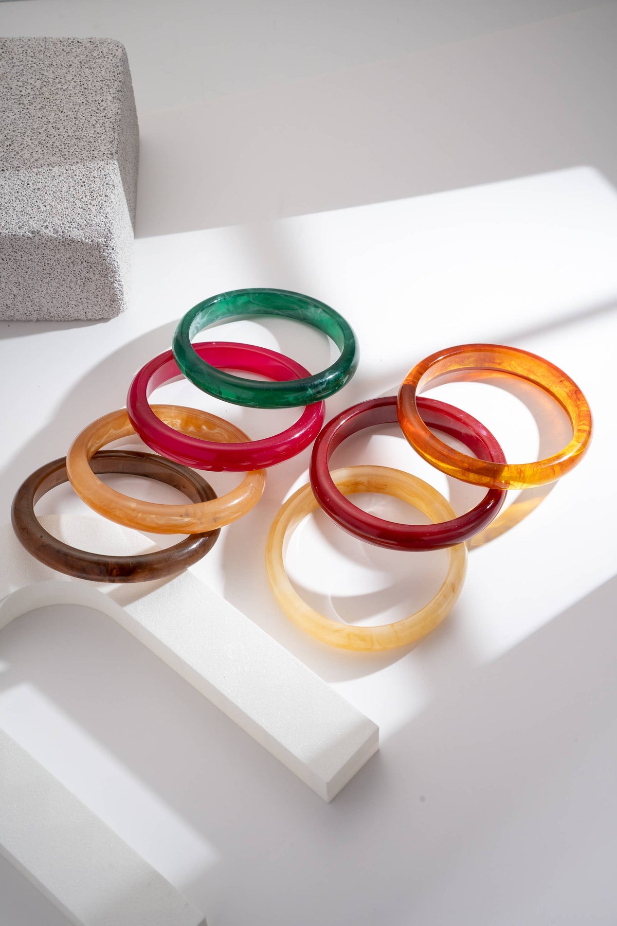 Jonc Fin Résine Effet Marbre — Bracelet Chic Léger à mixer