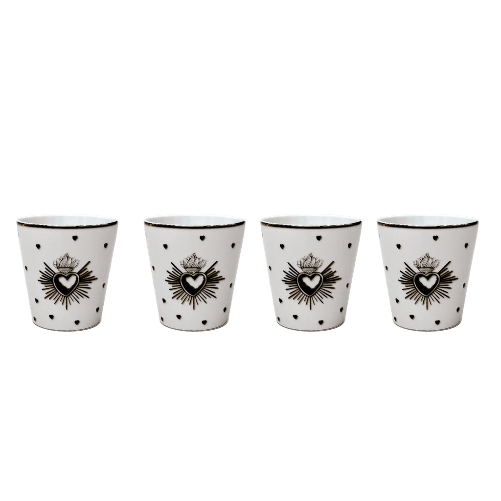 Set de 4 Verres en Faïence Fine "Ex-Voto" Coeur - Opjet