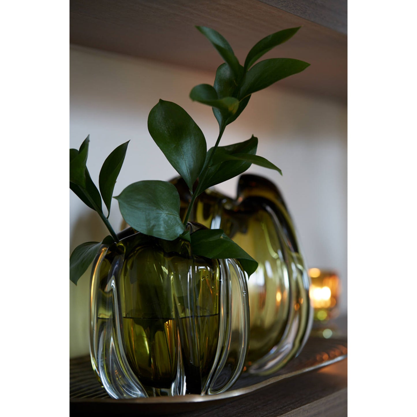 Vase MURELA Verre Vert Olive - Light & Living