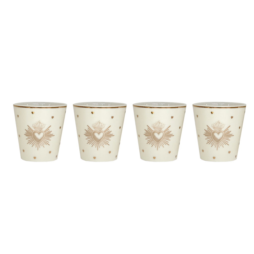 Set de 4 Verres en Faïence Fine "Ex-Voto" Coeur - Opjet