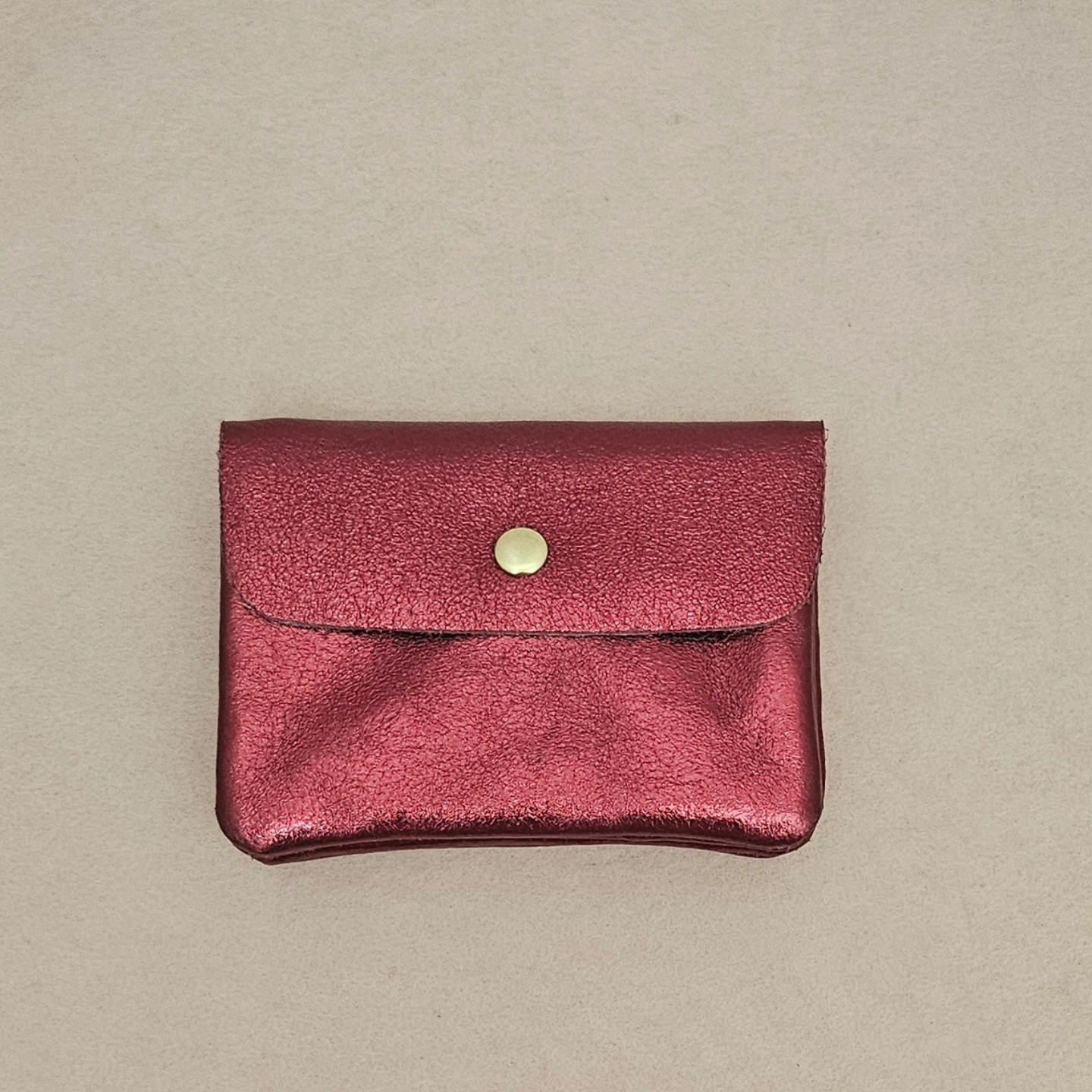 Porte-Monnaie en Cuir de Vachette Métallisé 11x8 cm