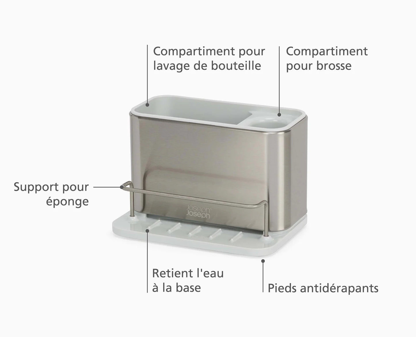 Organisateur d'évier en acier inoxydable - Joseph Joseph