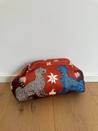 Pochette Clutch Jungle Rouille en Polyester, Bandoulière à Chaîne 21x31 cm
