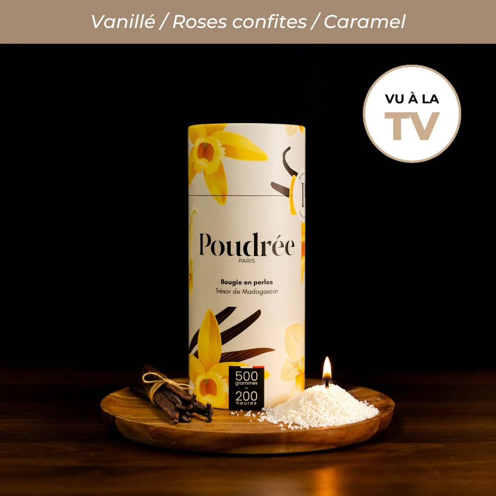 Coffret Bougie Parfumée en Perle - Poudrée Paris
