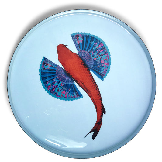 Plateau Rond Verni Fishkoï 33cm - Gangzaï