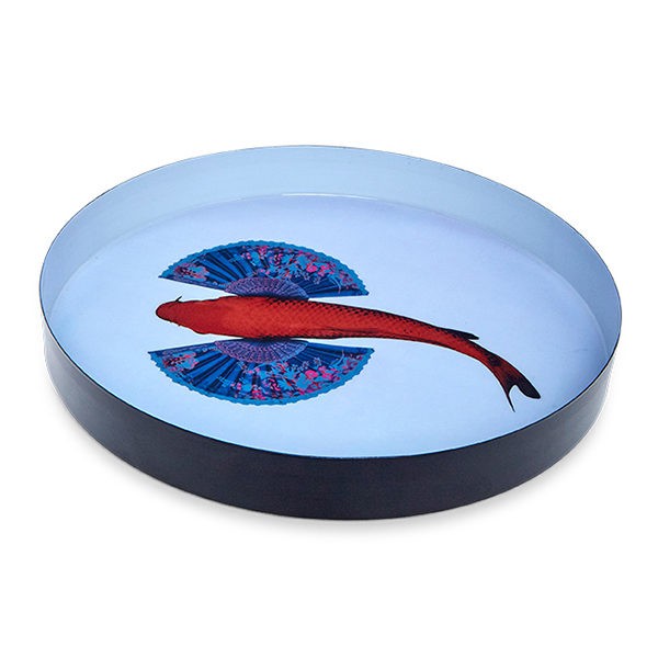 Plateau Rond Verni Fishkoï 33cm - Gangzaï