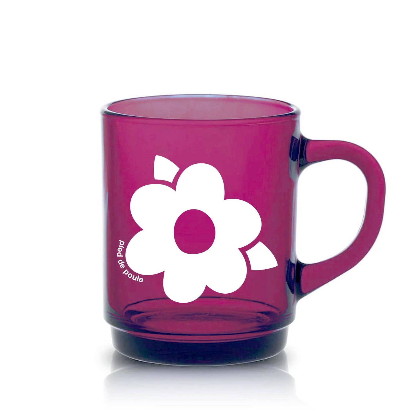 Set de 4 Mugs en Verre Rétros Prunes Fleurs - Duralex