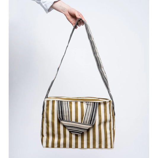 Sac Petite Escapade Canisse Bronze en Coton - Les Toiles du Soleil