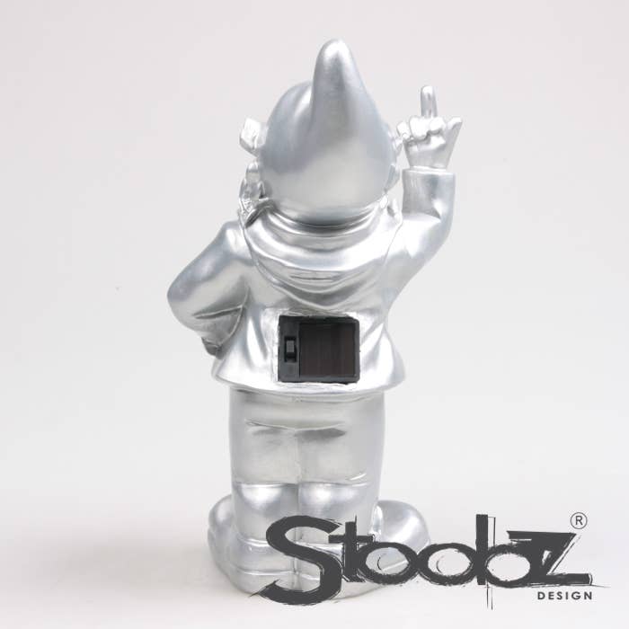 GNOME FUCK YOU SOLAIRE ARGENT 14X16X31 CM