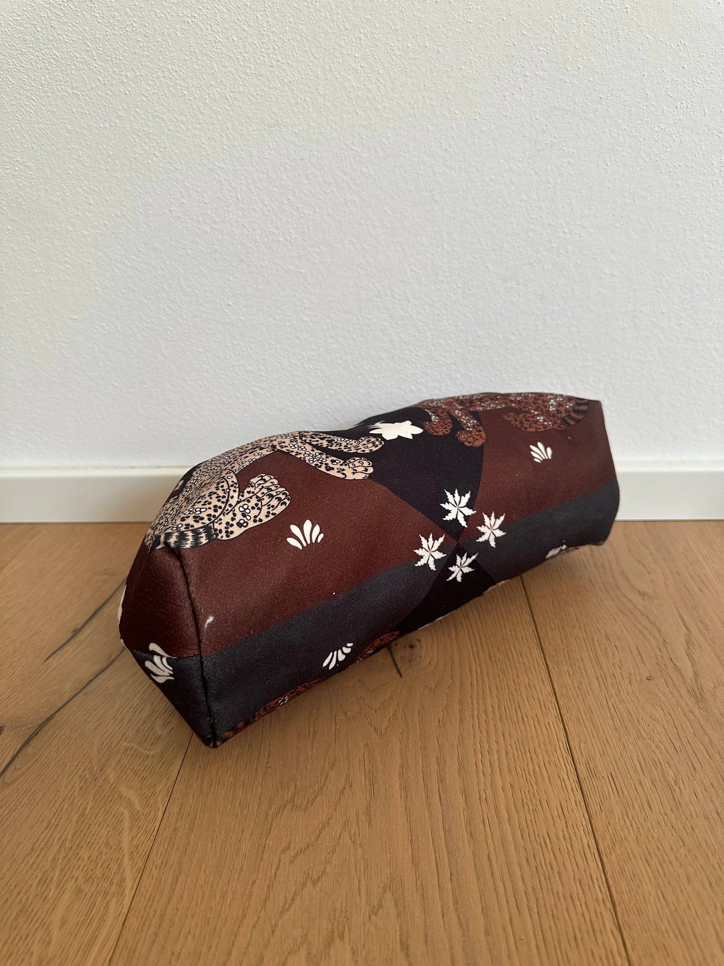 Pochette Clutch Jungle Noir/Marron Bandoulière à Chaîne en Polyester 21x31 cm