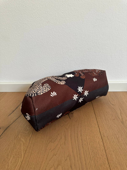 Pochette Clutch Jungle Noir/Marron Bandoulière à Chaîne en Polyester 21x31 cm