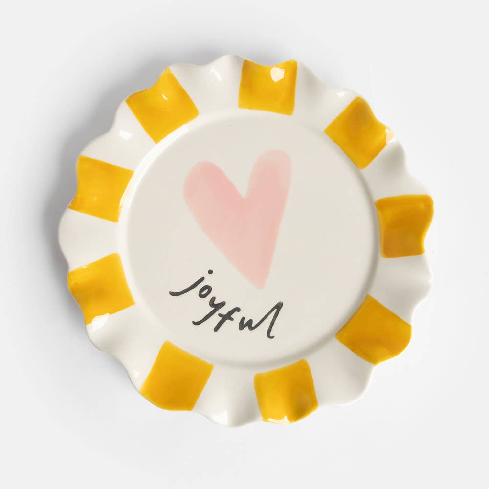 Set de 2 Assiettes Cœur Rose Joyful - Caroline Gardner
