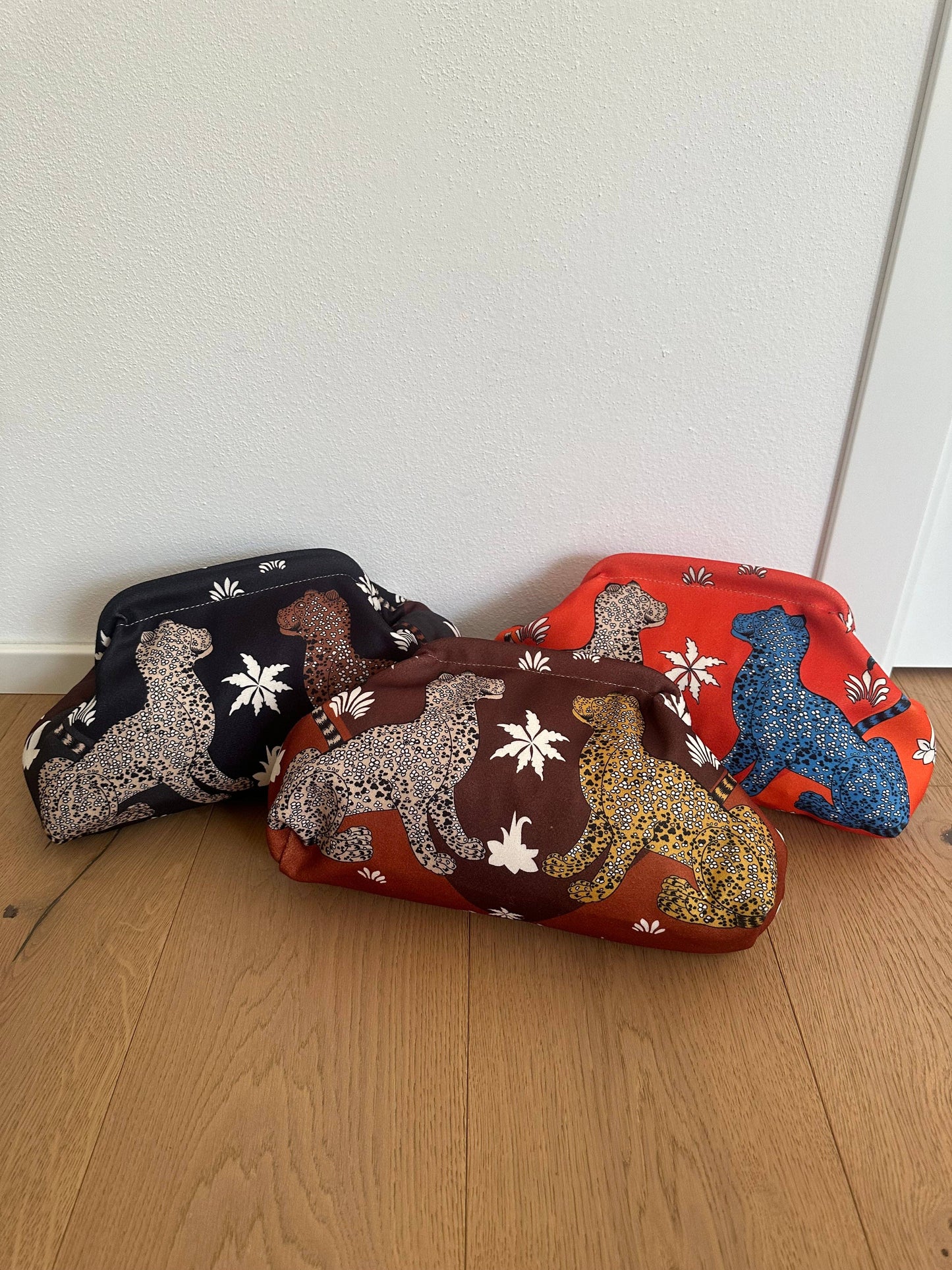 Pochette Clutch Jungle Rouille en Polyester, Bandoulière à Chaîne 21x31 cm