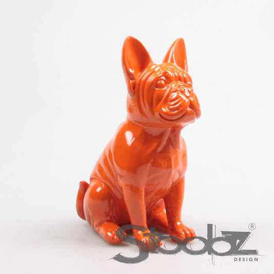 Statue Bouledogue Français Orange H.20,5 cm - Imhof & Stevens BV