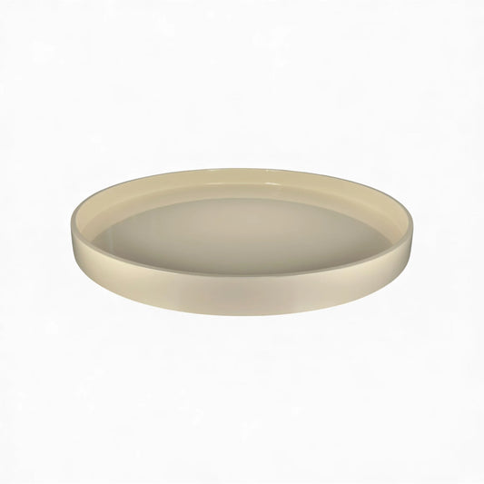 Plateau Rond en Bois Laqué Beige D.42 cm - Albert