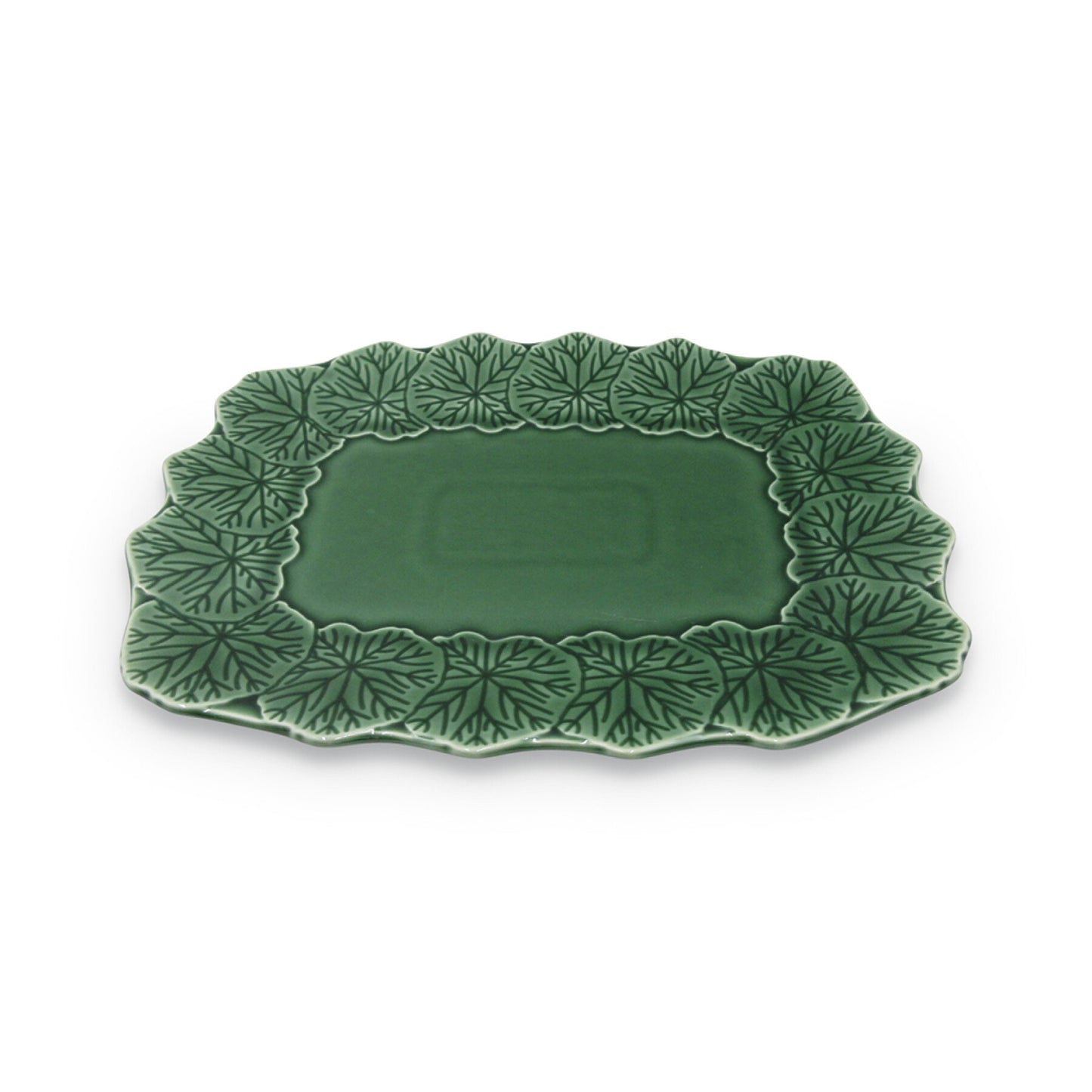 Plat Floral Vert Ovale ou Rectangle - Opjet