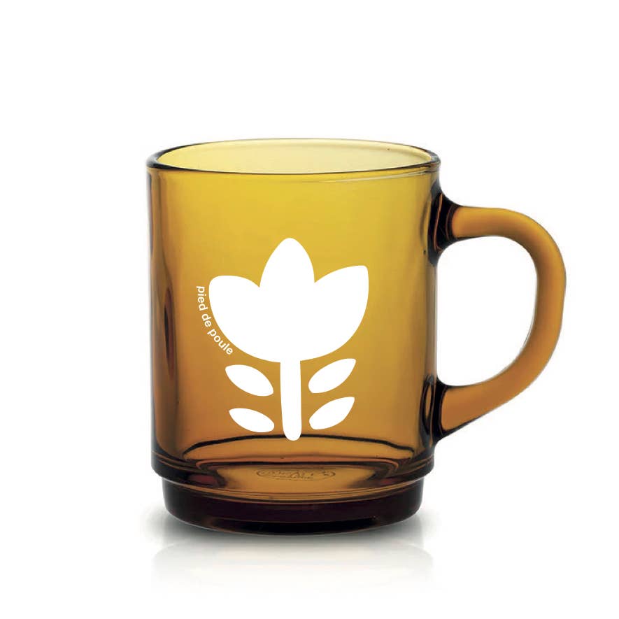 Set de 4 Mugs en Verre Rétros Vermeils Fleurs - Duralex