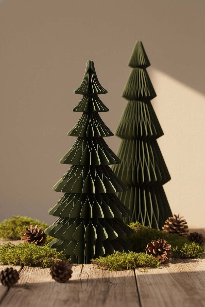 Arbre de Noël en Papier Élégant XL Freya H.50 cm/H.60cm - Papurism