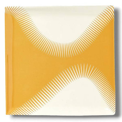 Vide-Poche Wave Jaune en Métal Style Contemporain 15x15cm - Gangzaï