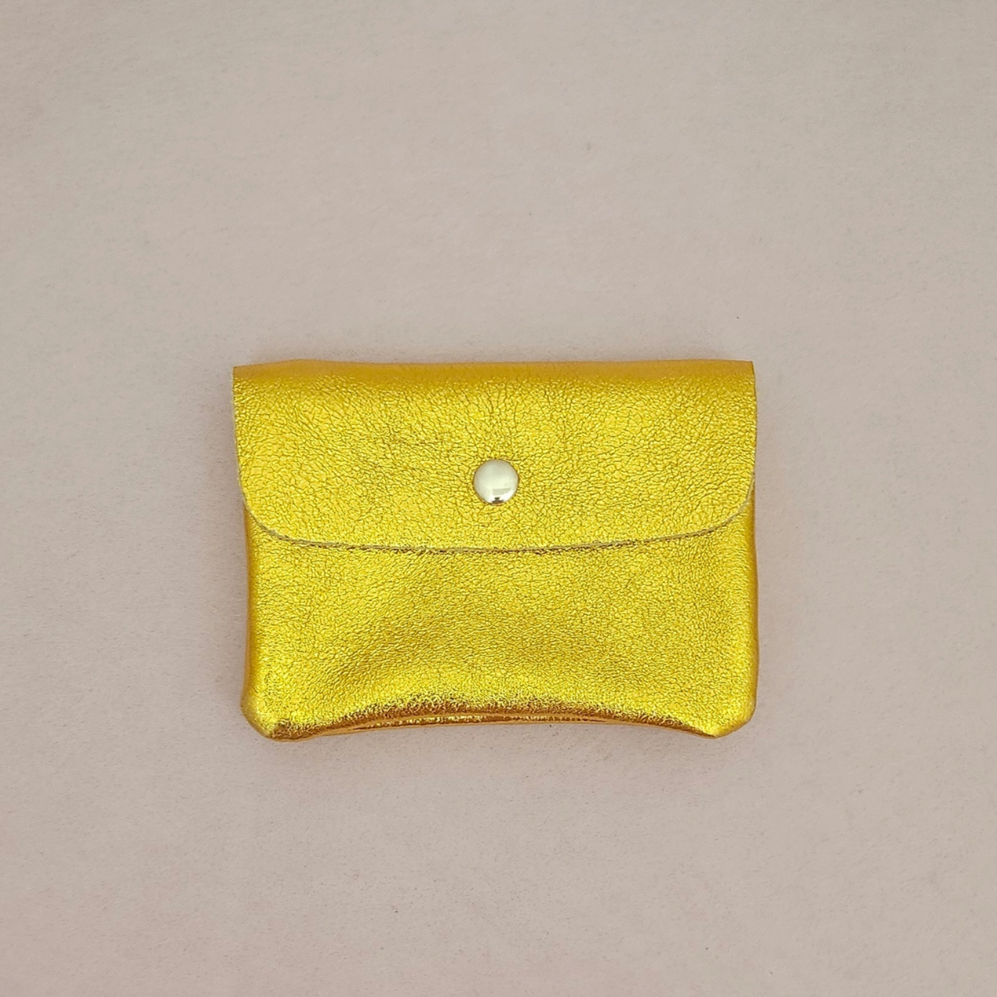 Porte-Monnaie en Cuir de Vachette Métallisé 11x8 cm