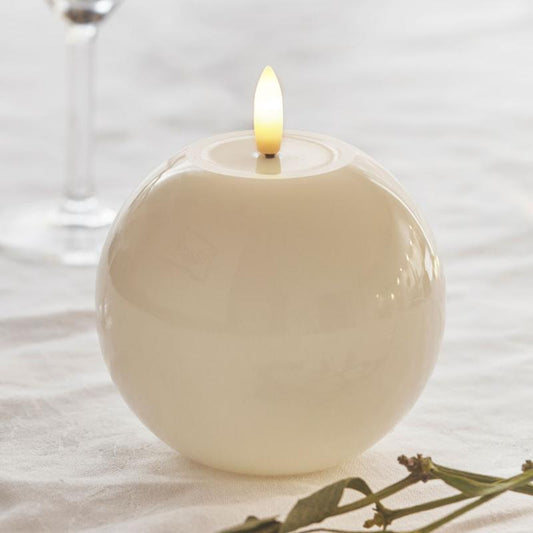 Bougie LED Ronde en Cire D.10 x H.9 cm - Sirius