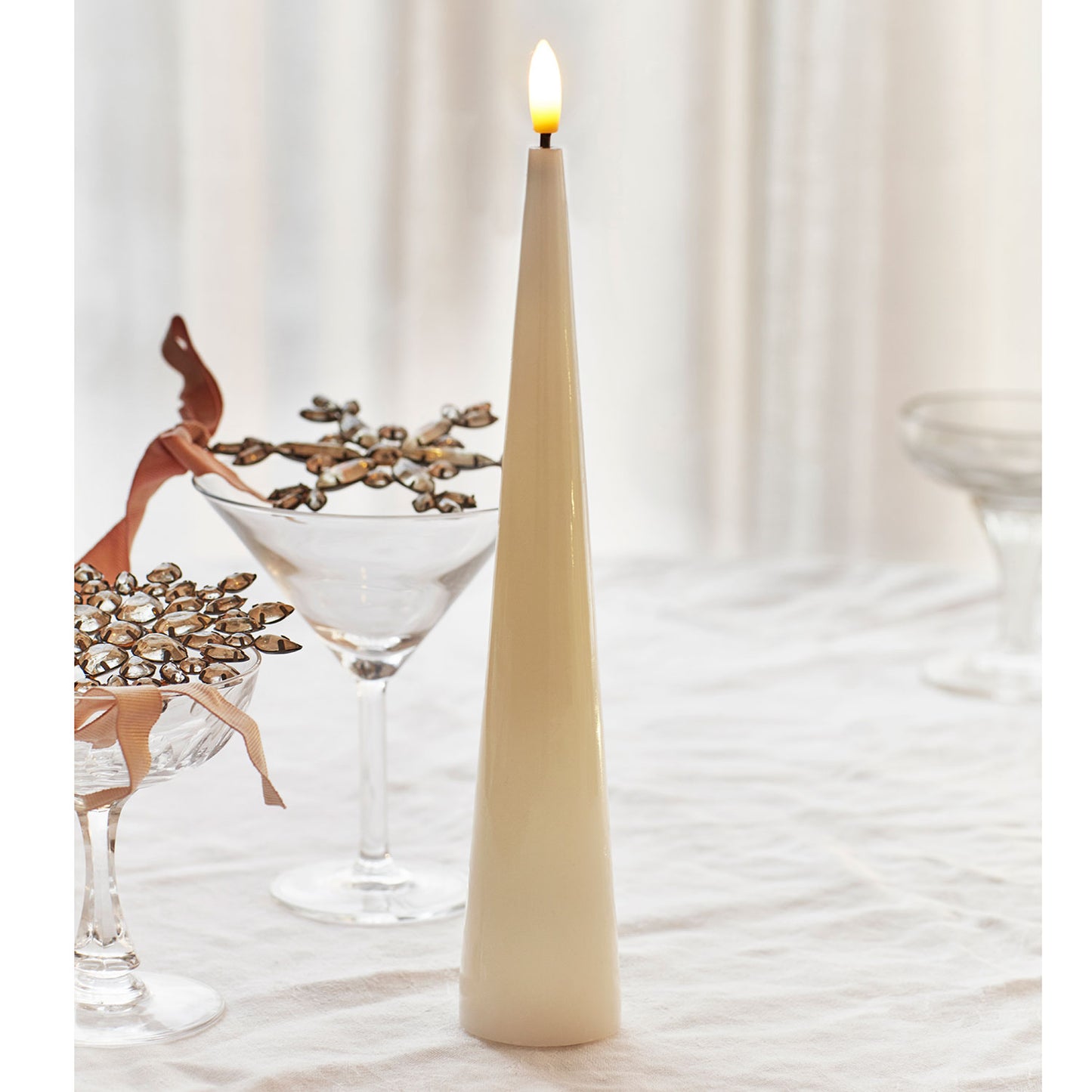 Bougie LED en Cire Conique - Sirius