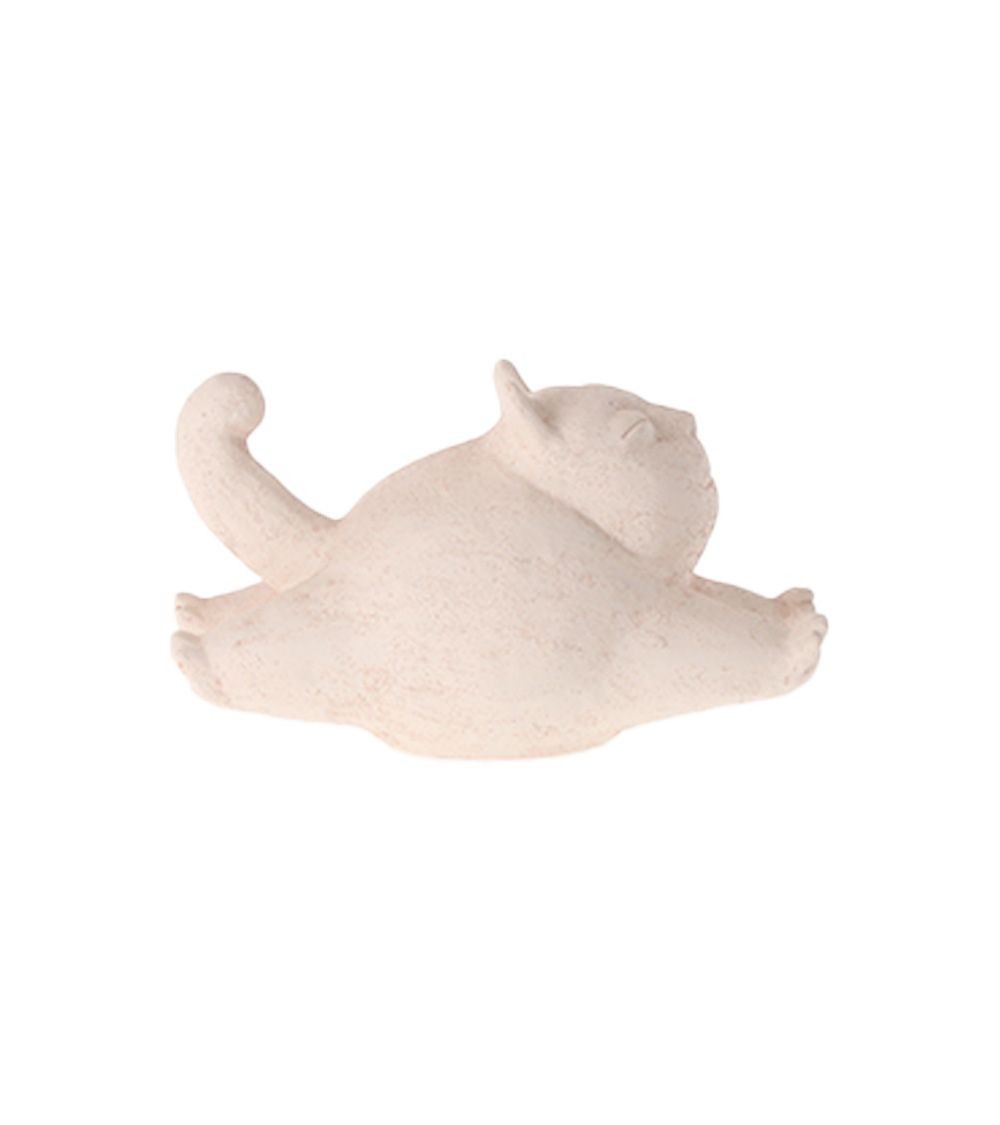 Sculpture en Terre Cuite Chat Allongé - Athezza