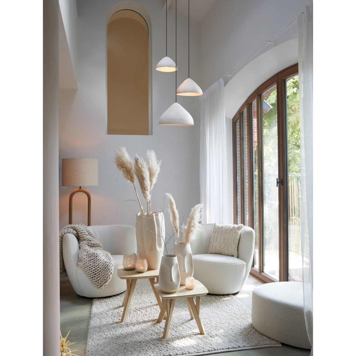 Lampe Paceco en Bois de Manguier & Toile de Jute - Light & Living