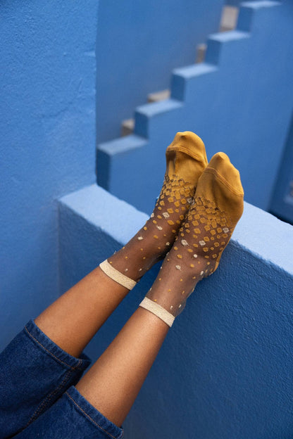 Paire de Chaussettes Nakameguro (Denim, Noir, Or, Silver) - Atelier Saint Eustache