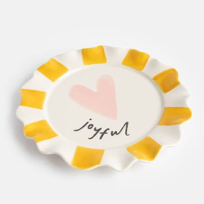 Set de 2 Assiettes Cœur Rose Joyful - Caroline Gardner