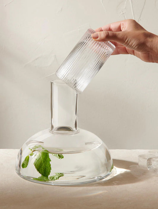 Carafe en Verre et son Verre à Boire Transparent ou Gris - ASA