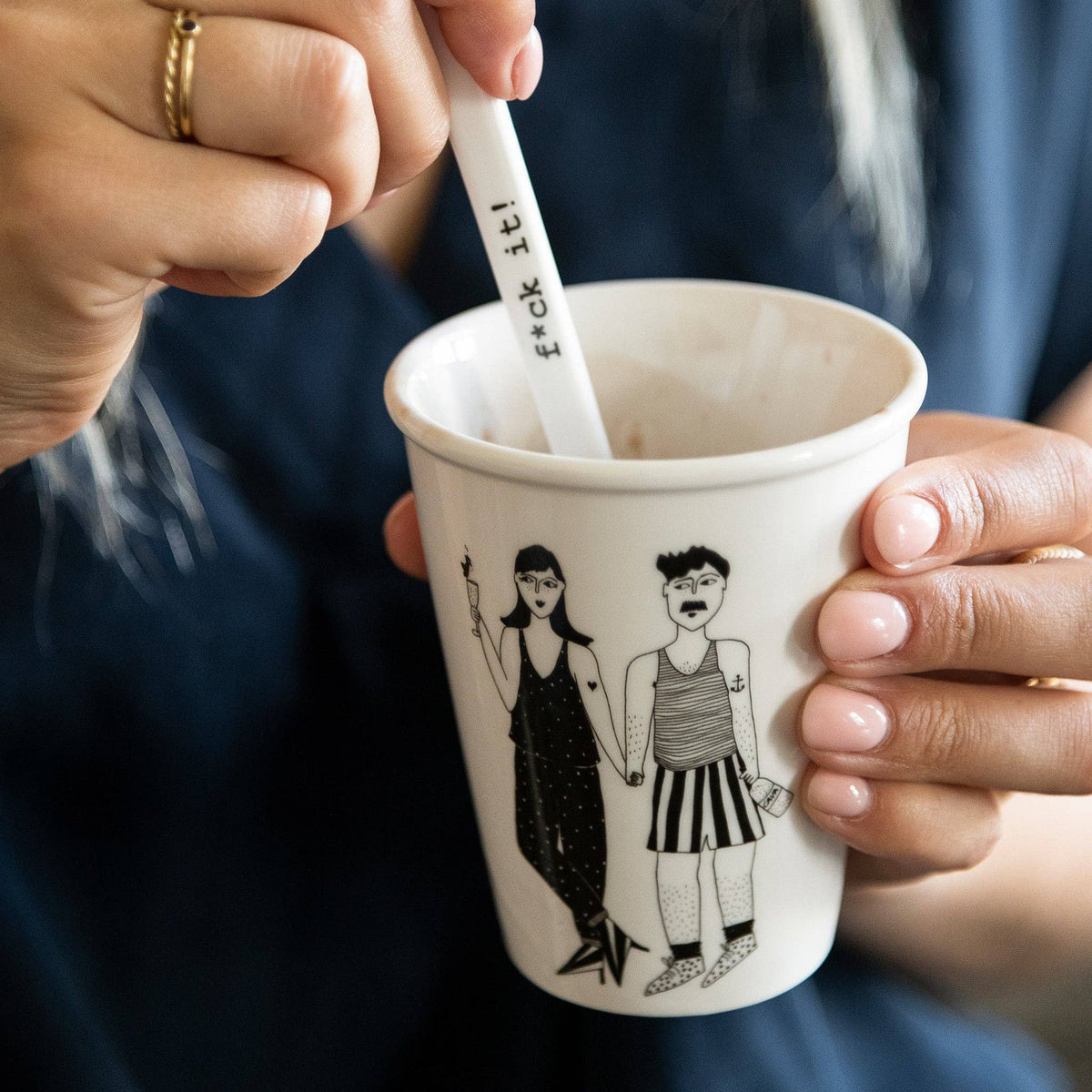 Tasse en Porcelaine avec Illustration Couple - Helen B