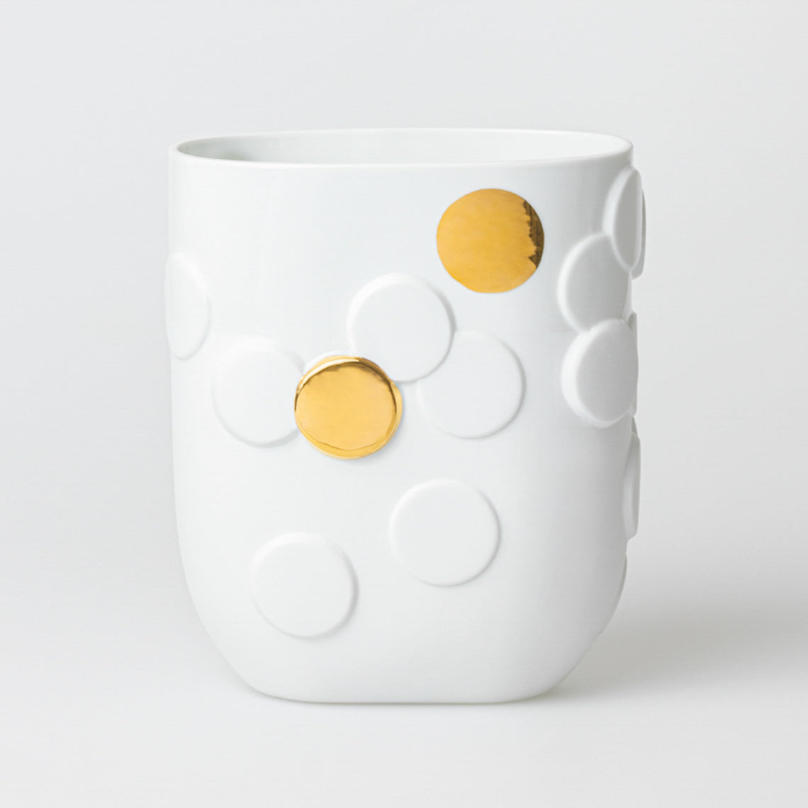 Vase en Porcelaine Blanche et Détails Dorés - Räder
