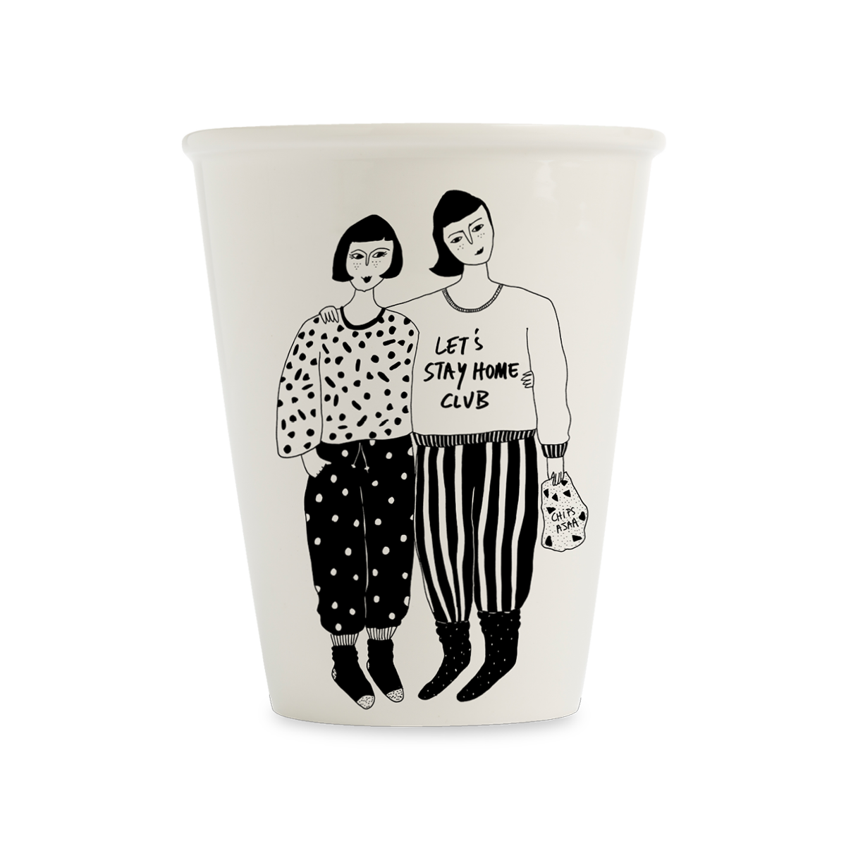 Tasse en Porcelaine "Club Reste à la Maison" - Helen B