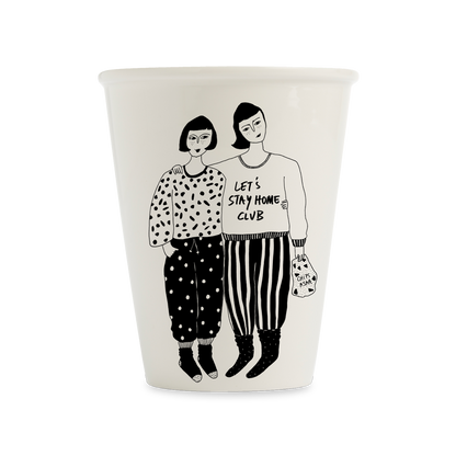 Tasse en Porcelaine "Club Reste à la Maison" - Helen B