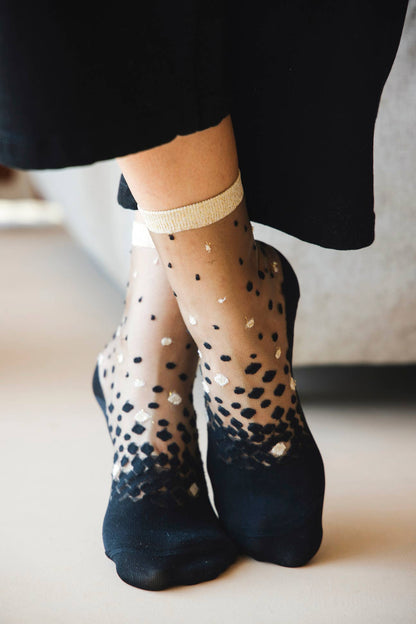 Paire de Chaussettes Nakameguro (Denim, Noir, Or, Silver) - Atelier Saint Eustache