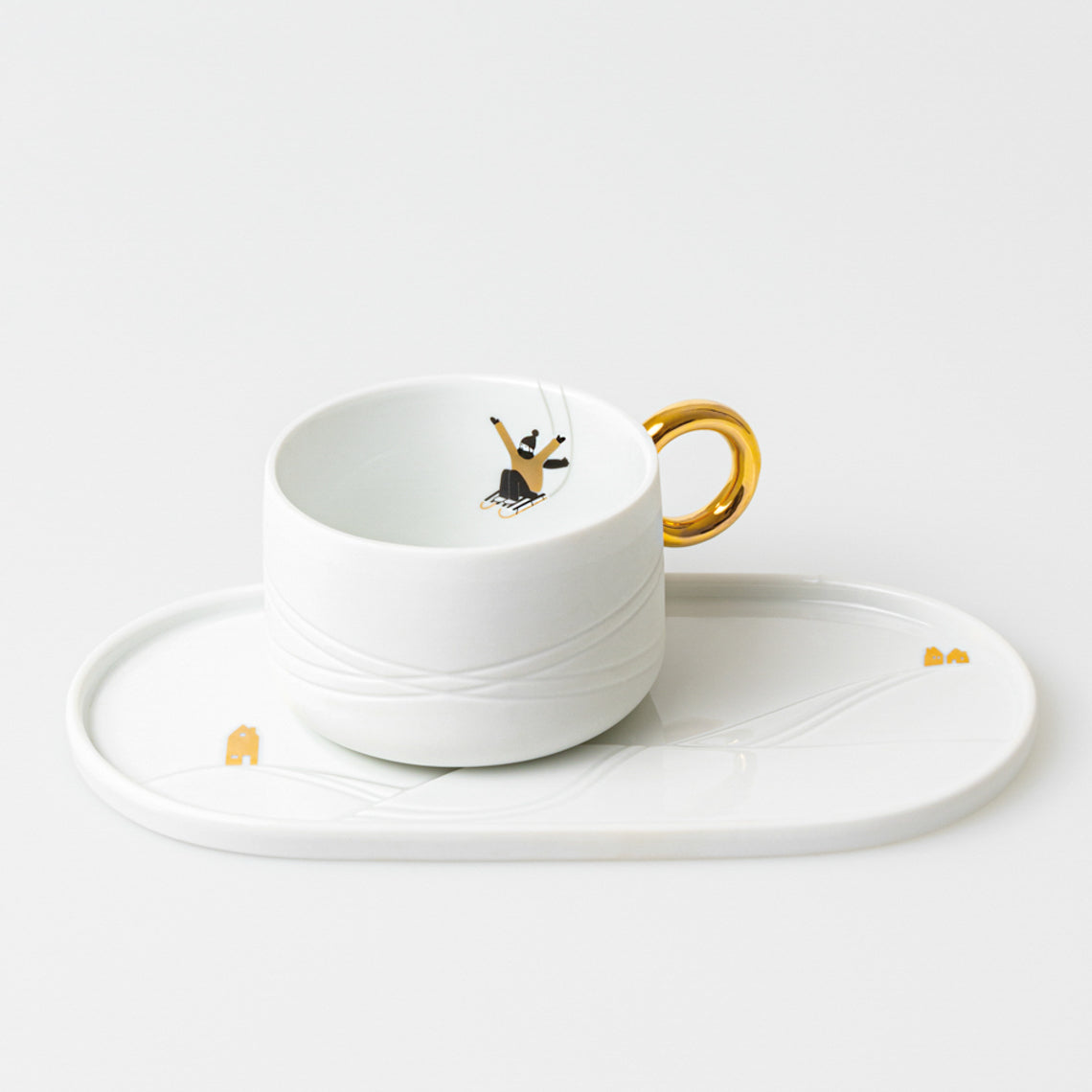 Tasse & Soucoupe en Porcelaine Sport d'Hiver - Räder