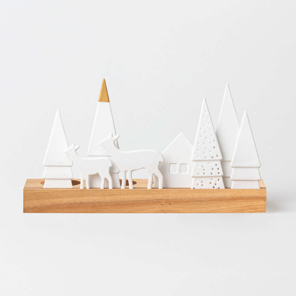 Photophore en Bois & Porcelaine Forêt - Räder