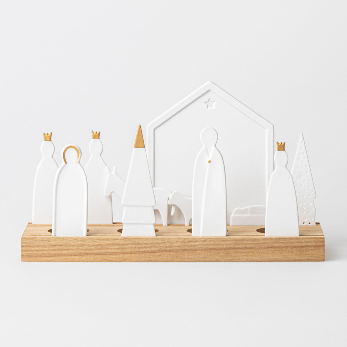 Photophore Crèche de Noël en Bois & Porcelaine - Räder