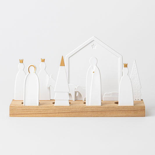 Photophore Crèche de Noël en Bois & Porcelaine - Räder