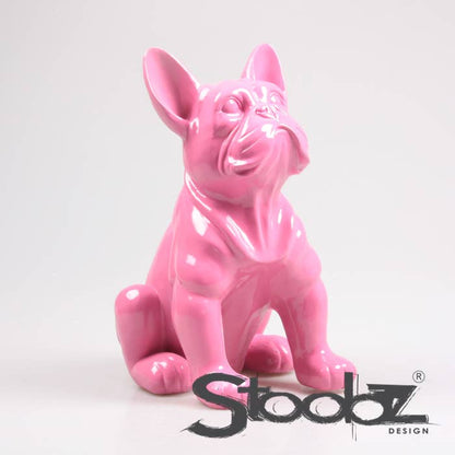 CHIEN BOULEDOGUE FRANÇAIS FUCHSIA 24X20X37 CM STOOBZ DESIGN