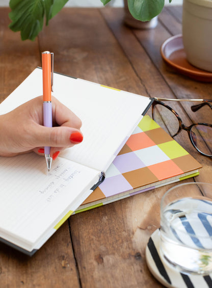 Ensemble de deux stylos en boîte Fleur & Lilas/Corail