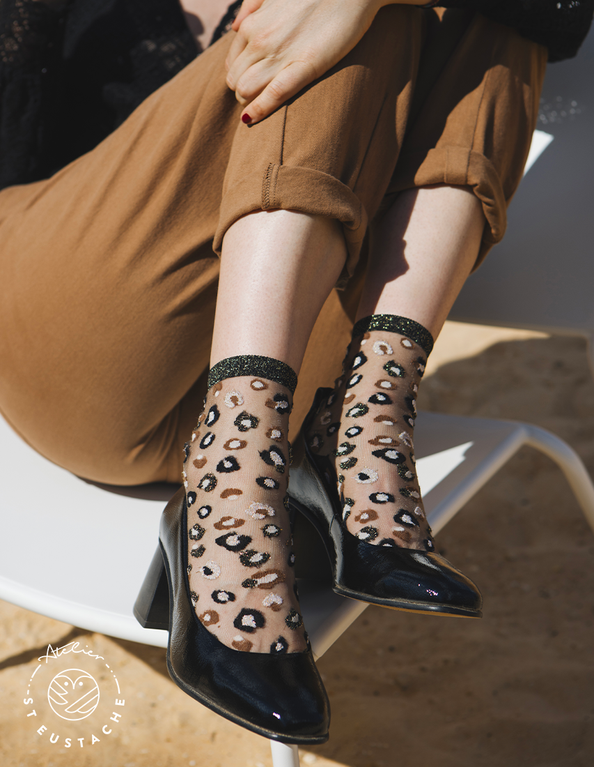Chaussettes Transparentes Léopard 36/38 - Atelier St Eustache