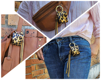 Étuis Porte-Écouteurs en Cuir Effet Métalique, Bijoux de Sac