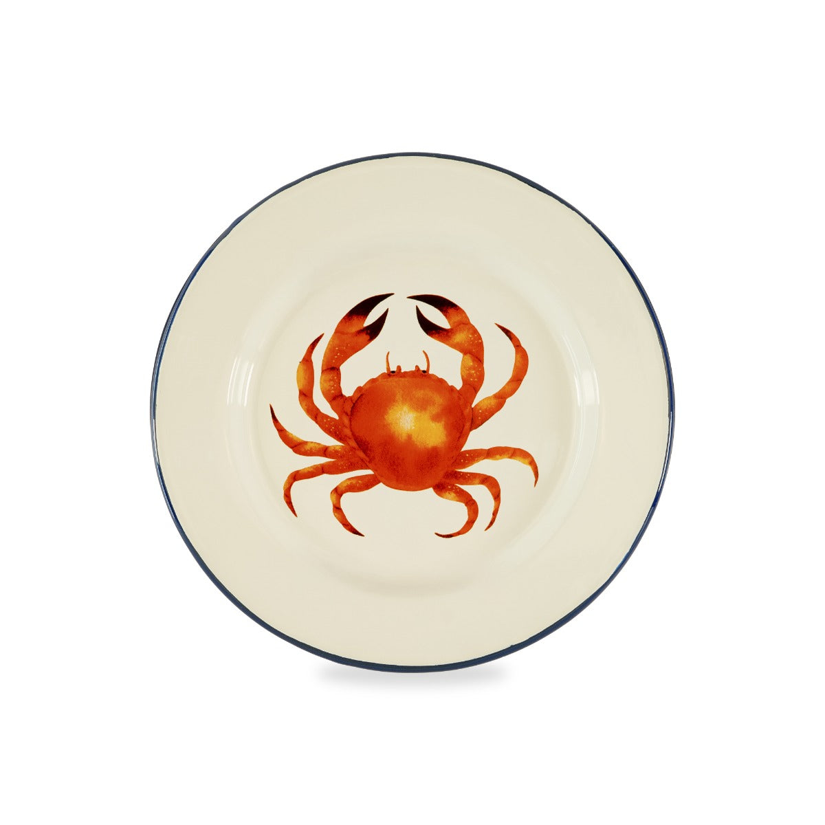 Assiette en Tôle Émaillée Illustration Fruit de Mer D.25,6 cm - WD Lifestyle
