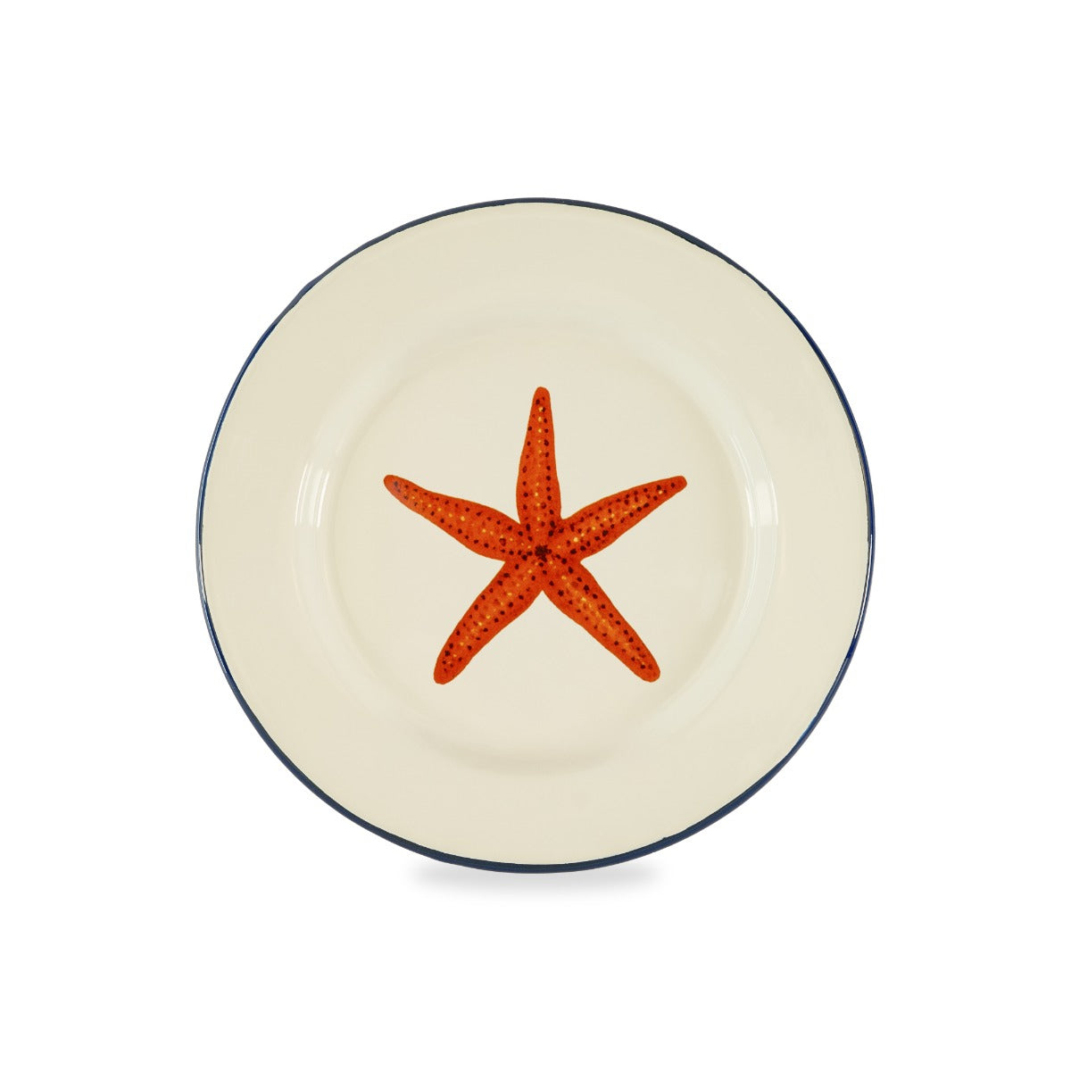 Assiette en Tôle Émaillée Illustration Fruit de Mer D.25,6 cm - WD Lifestyle